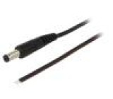 Kabel vodiče,DC 5,5/1,7 zástrčka přímý 0,35mm2 černá 0,5m
