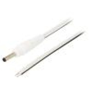 Kabel 2x0,5mm2 vodiče,DC 3,5/1,3 zástrčka přímý bílá 0,5m