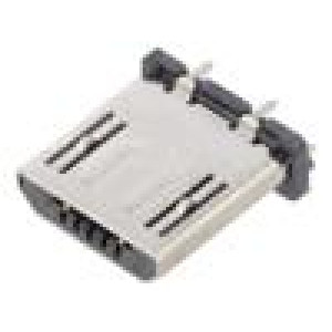 Plug USB B micro THT PIN: 5 straight USB 2.0 1.8A