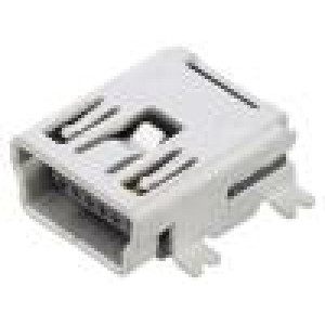 Socket USB B mini SMT PIN: 5 horizontal USB 2.0 1A