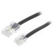 Cable: telephone flat RJ11 plug,RJ45 plug 10m black