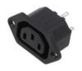 Konektor: napájecí AC zásuvka zásuvka C13 (F) fastony 6,3mm