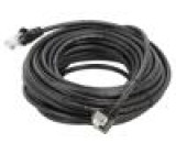 Patch cord F/UTP 5e lanko CCA PVC černá 10m 26AWG tienený