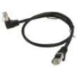 Patch cord F/UTP 5e lanko CCA PVC černá 0,5m 26AWG tienený