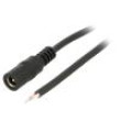 Kabel 2x0,5mm2 vodiče,DC 5,5/2,5 zásuvka přímý černá 2m