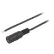 Kabel 2x0,35mm2 vodiče,DC 5,5/2,1 zásuvka přímý černá 1,5m