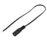 Kabel vodiče,DC 5,5/2,5 zásuvka přímý 0,35mm2 černá Žíla: Cu
