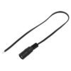 Kabel 2x0,35mm2 vodiče,DC 5,5/2,5 zásuvka přímý černá 0,25m