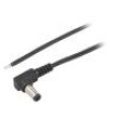 Kabel 2x0,35mm2 vodiče,DC 5,5/2,5 zástrčka úhlový černá 2m