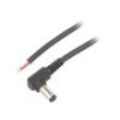 Kabel 2x0,5mm2 vodiče,DC 5,5/2,1 zástrčka úhlový černá 2m
