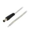 Kabel 2x0,5mm2 vodiče,DC 5,5/2,1 zástrčka přímý průhledná 3m