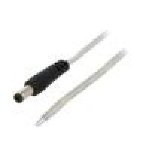 Kabel 2x0,5mm2 vodiče,DC 5,5/2,1 zástrčka přímý průhledná 3m