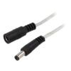 Kabel 2x0,5mm2 DC 5,5/2,1 zástrčka,DC 5,5/2,1 zásuvka přímý