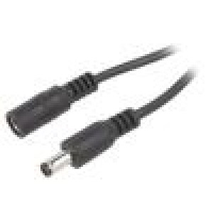 Kabel 2x0,5mm2 DC 5,5/2,5 zástrčka,DC 5,5/2,5 zásuvka přímý