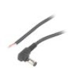 Kabel 2x0,5mm2 vodiče,DC 5,5/2,5 zástrčka úhlový černá 2m