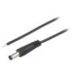 Kabel 2x0,35mm2 vodiče,DC 5,5/2,1 zástrčka přímý černá 2m