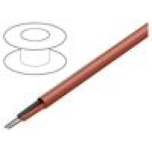 Wire stranded Cu 2x22AWG FEP red -20÷150°C 300V unshielded