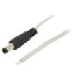 Kabel 2x0,5mm2 vodiče,DC 5,5/2,5 zástrčka přímý průhledná 3m