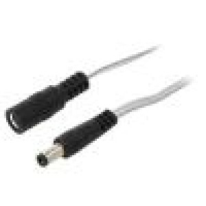 Kabel 2x0,5mm2 DC 5,5/2,5 zástrčka,DC 5,5/2,5 zásuvka přímý