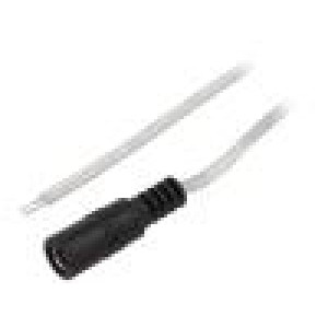 Kabel 2x0,5mm2 vodiče,DC 5,5/2,1 zásuvka přímý průhledná 3m