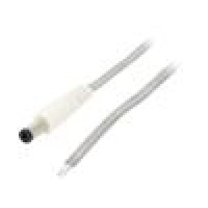 Kabel 2x0,5mm2 vodiče,DC 5,5/2,1 zástrčka přímý průhledná