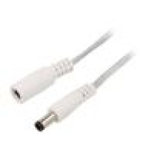 Kabel 2x0,5mm2 DC 5,5/2,1 zástrčka,DC 5,5/2,1 zásuvka přímý