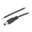 Kabel 2x0,5mm2 vodiče,DC 5,5/2,5 zástrčka přímý černá 1,5m