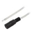 Kabel 2x0,5mm2 vodiče,DC 5,5/2,1 zásuvka přímý průhledná 5m