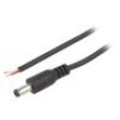 Kabel 2x0,5mm2 vodiče,DC 5,5/2,1 zástrčka přímý černá 2m