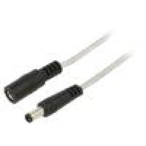 Kabel 2x0,5mm2 DC 5,5/2,5 zástrčka,DC 5,5/2,5 zásuvka přímý