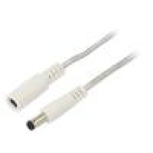 Kabel 2x0,5mm2 DC 5,5/2,1 zástrčka,DC 5,5/2,1 zásuvka přímý