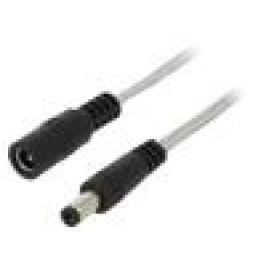 Kabel 2x0,5mm2 DC 5,5/2,1 zástrčka,DC 5,5/2,1 zásuvka přímý