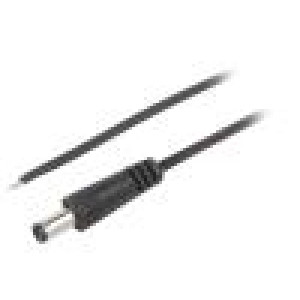 Kabel 2x0,35mm2 vodiče,DC 5,5/2,5 zástrčka přímý černá 1,5m