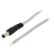 Kabel 2x0,5mm2 vodiče,DC 5,5/2,1 zástrčka přímý průhledná