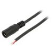 Kabel 2x0,5mm2 vodiče,DC 5,5/2,1 zásuvka přímý černá 1,5m