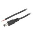 Kabel 2x0,5mm2 vodiče,DC 5,5/2,5 zástrčka přímý černá 2m