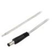 Kabel 2x0,5mm2 vodiče,DC 5,5/2,5 zástrčka přímý průhledná 2m