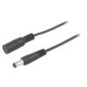 Kabel 2x0,35mm2 DC 5,5/2,1 zástrčka,DC 5,5/2,1 zásuvka přímý