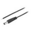 Kabel 2x0,35mm2 vodiče,DC 5,5/2,1 zástrčka přímý černá 1,5m