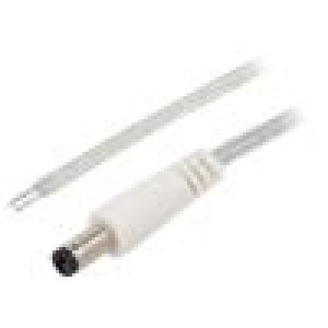 Kabel 2x0,5mm2 vodiče,DC 5,5/2,1 zástrčka přímý průhledná