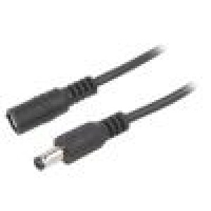 Kabel 2x0,5mm2 DC 5,5/2,5 zástrčka,DC 5,5/2,5 zásuvka přímý