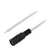 Kabel 2x0,5mm2 vodiče,DC 5,5/2,1 zásuvka přímý průhledná