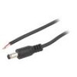 Kabel 2x0,5mm2 vodiče,DC 5,5/2,1 zástrčka přímý černá 1,5m