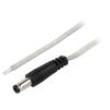 Kabel 2x0,5mm2 vodiče,DC 5,5/2,5 zástrčka přímý průhledná 5m