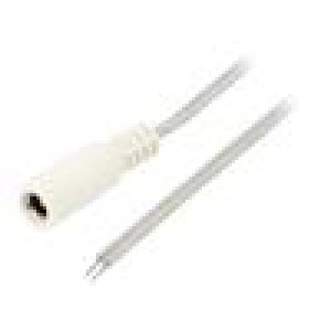 Kabel 2x0,5mm2 vodiče,DC 5,5/2,5 zásuvka přímý průhledná 5m