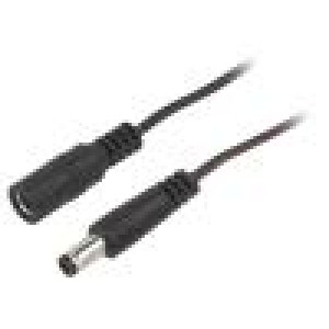 Kabel 2x0,35mm2 DC 5,5/2,5 zástrčka,DC 5,5/2,5 zásuvka přímý