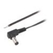 Kabel 2x0,35mm2 vodiče,DC 5,5/2,1 zástrčka úhlový černá 1,5m
