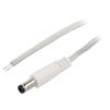 Kabel 2x0,5mm2 vodiče,DC 5,5/2,5 zástrčka přímý průhledná 2m