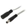 Kabel 2x0,5mm2 DC 5,5/2,5 zástrčka,DC 5,5/2,5 zásuvka přímý
