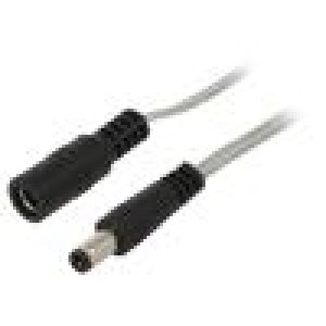 Kabel 2x0,5mm2 DC 5,5/2,5 zástrčka,DC 5,5/2,5 zásuvka přímý